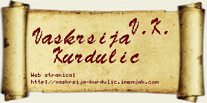 Vaskrsija Kurdulić vizit kartica